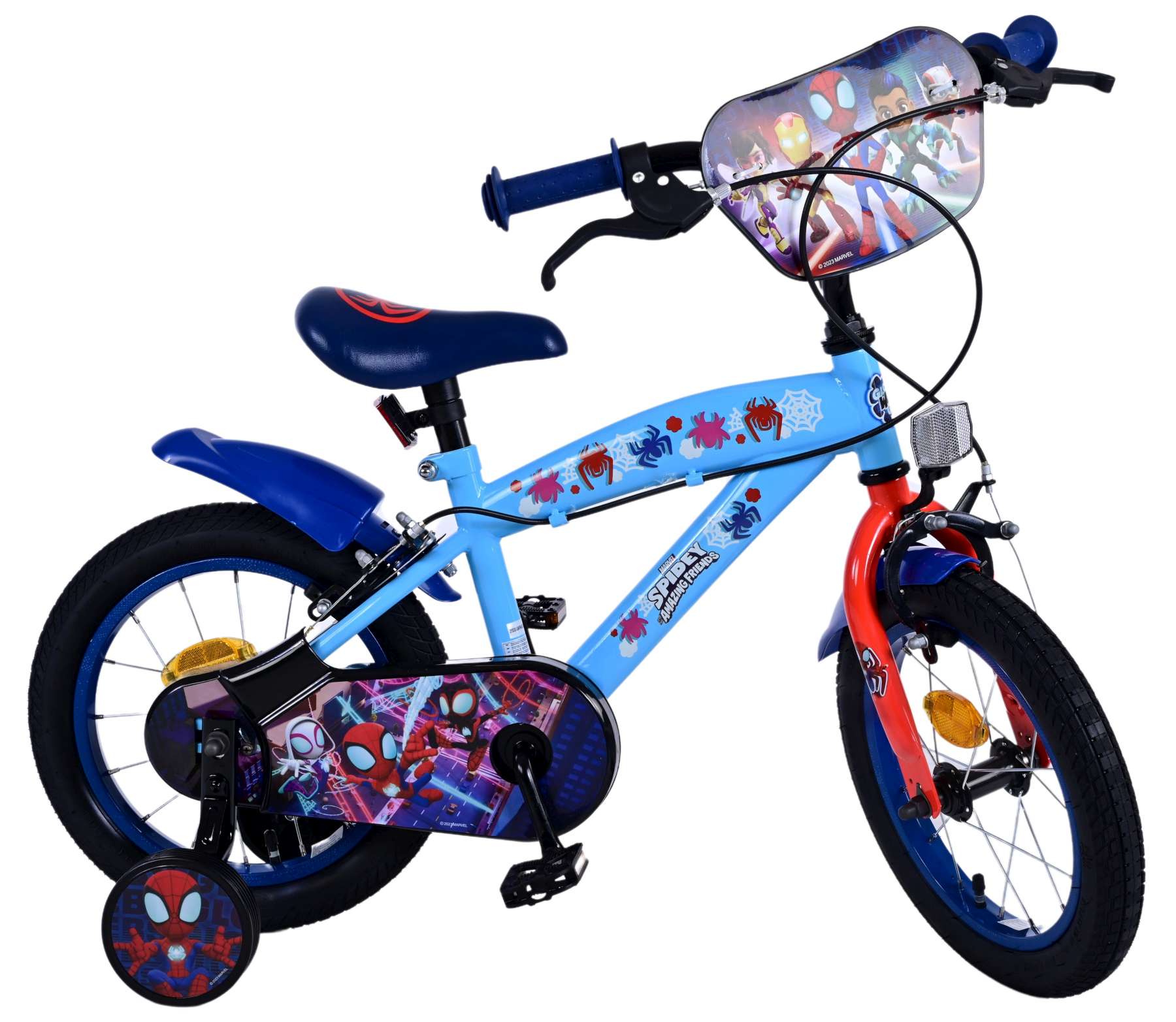 Spidey Kinderfiets - Jongens - 14 inch - Blauw - Twee handremmen