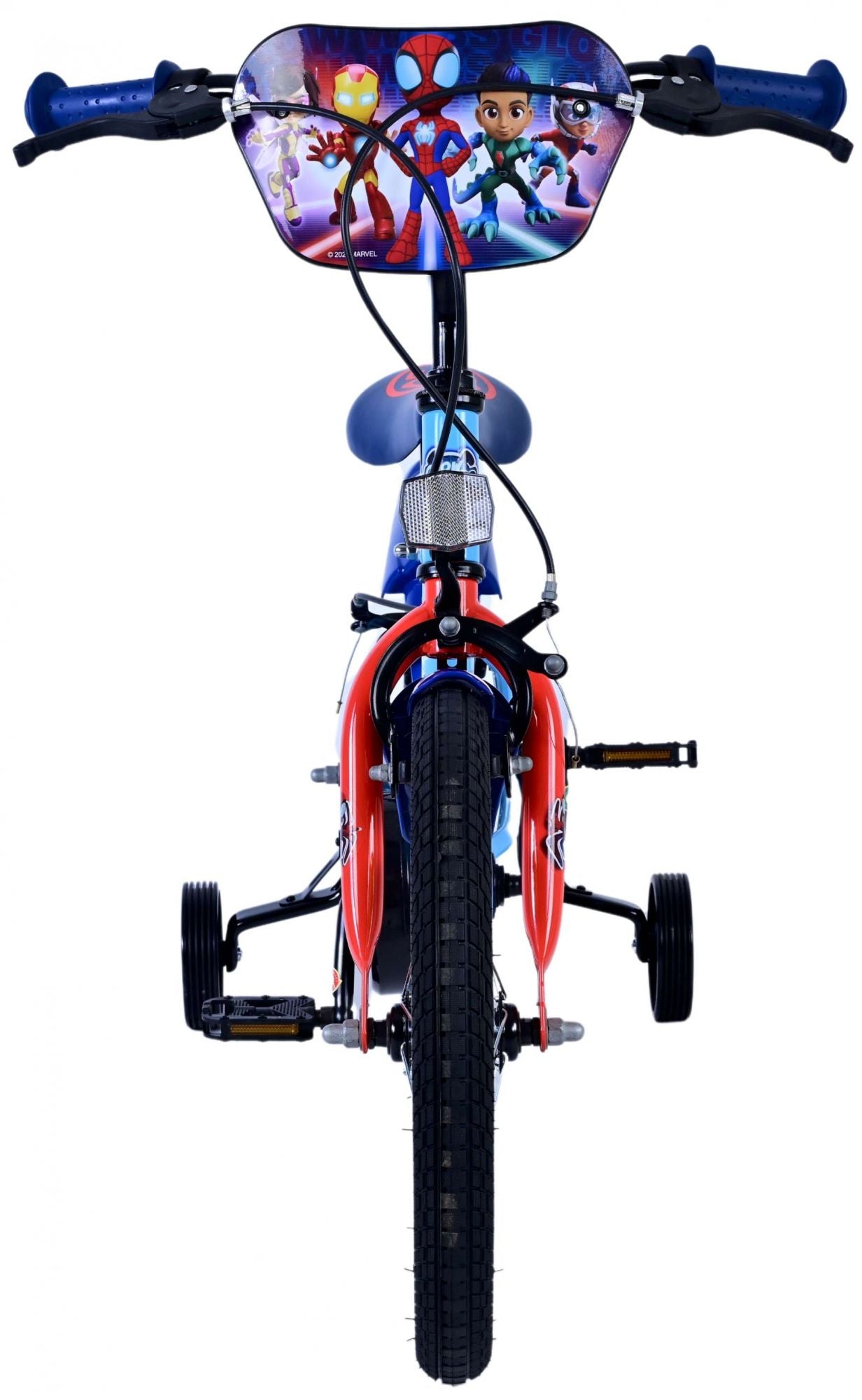 Spidey en zijn geweldige vrienden spidey kinderfiets - jongens - 16 inch - blauw - twee handremmen