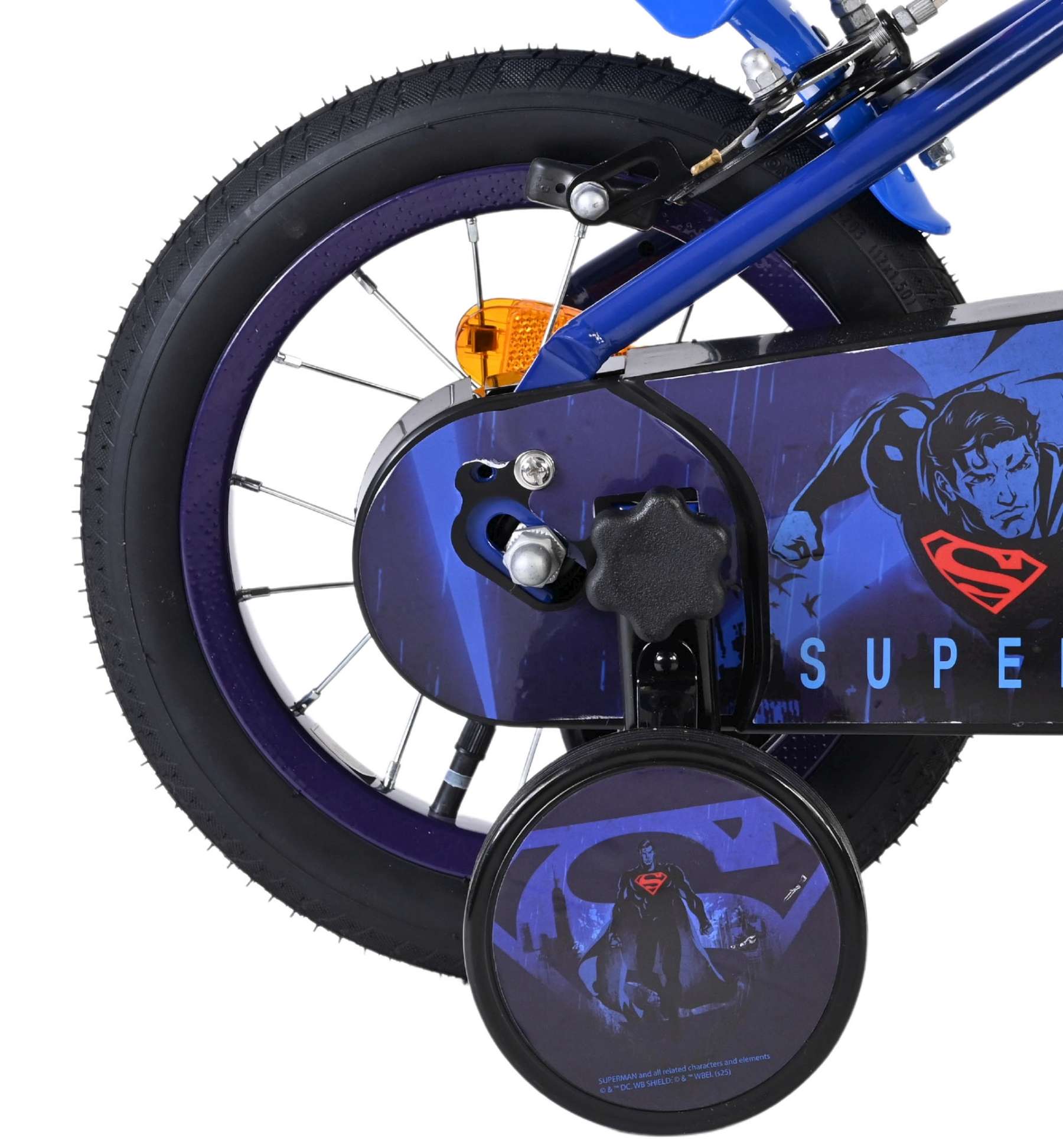 Volare superman kinderfiets - jongens - 12 inch - blauw - twee handremmen