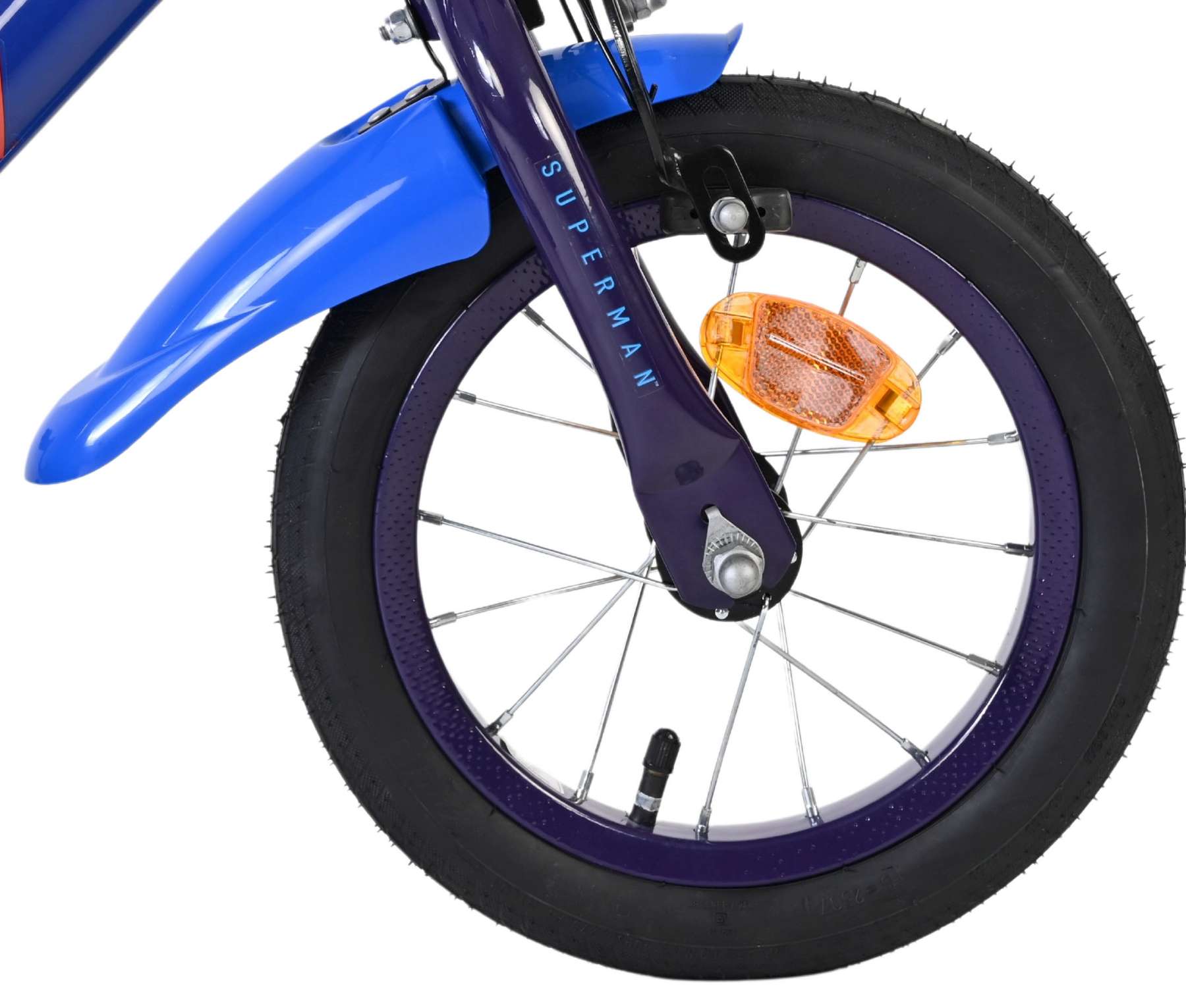 Volare superman kinderfiets - jongens - 12 inch - blauw - twee handremmen