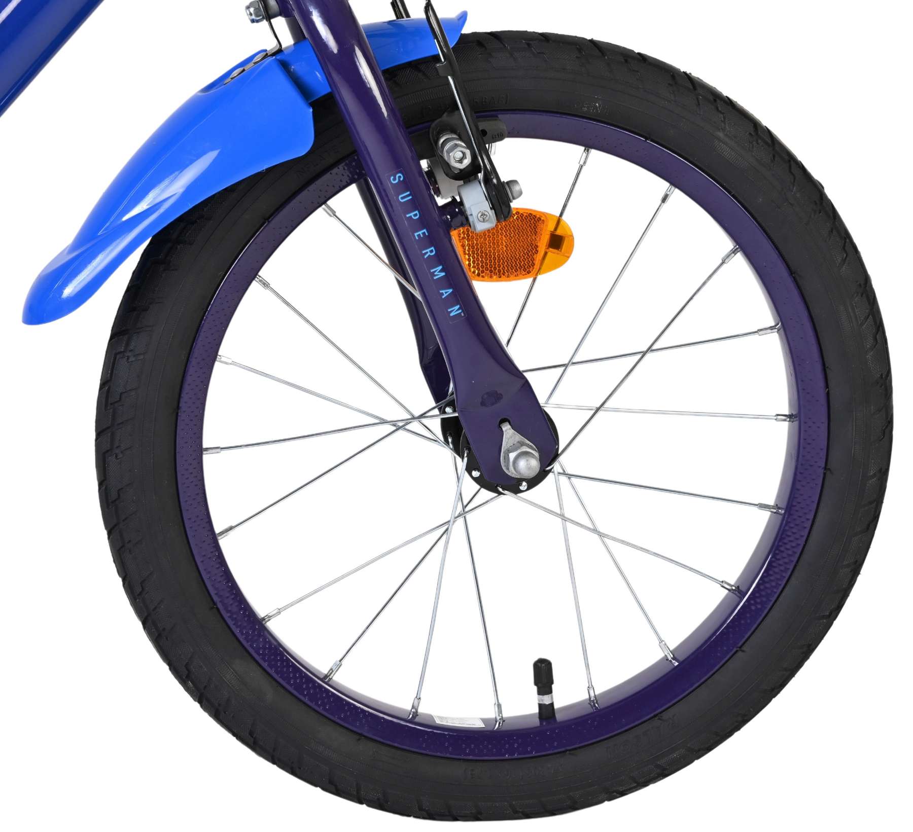 Volare superman kinderfiets - jongens - 16 inch - blauw - twee handremmen