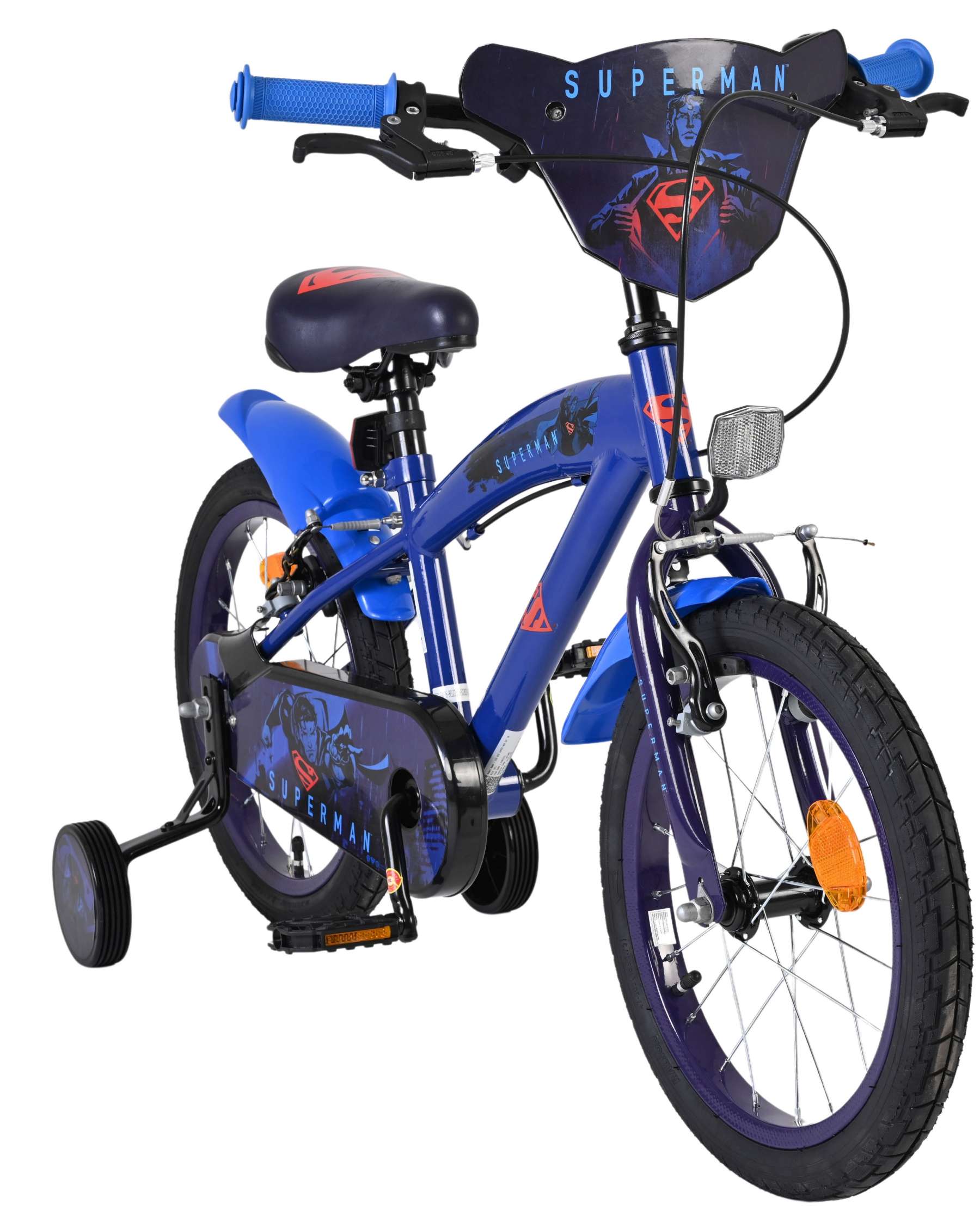 Volare superman kinderfiets - jongens - 16 inch - blauw - twee handremmen