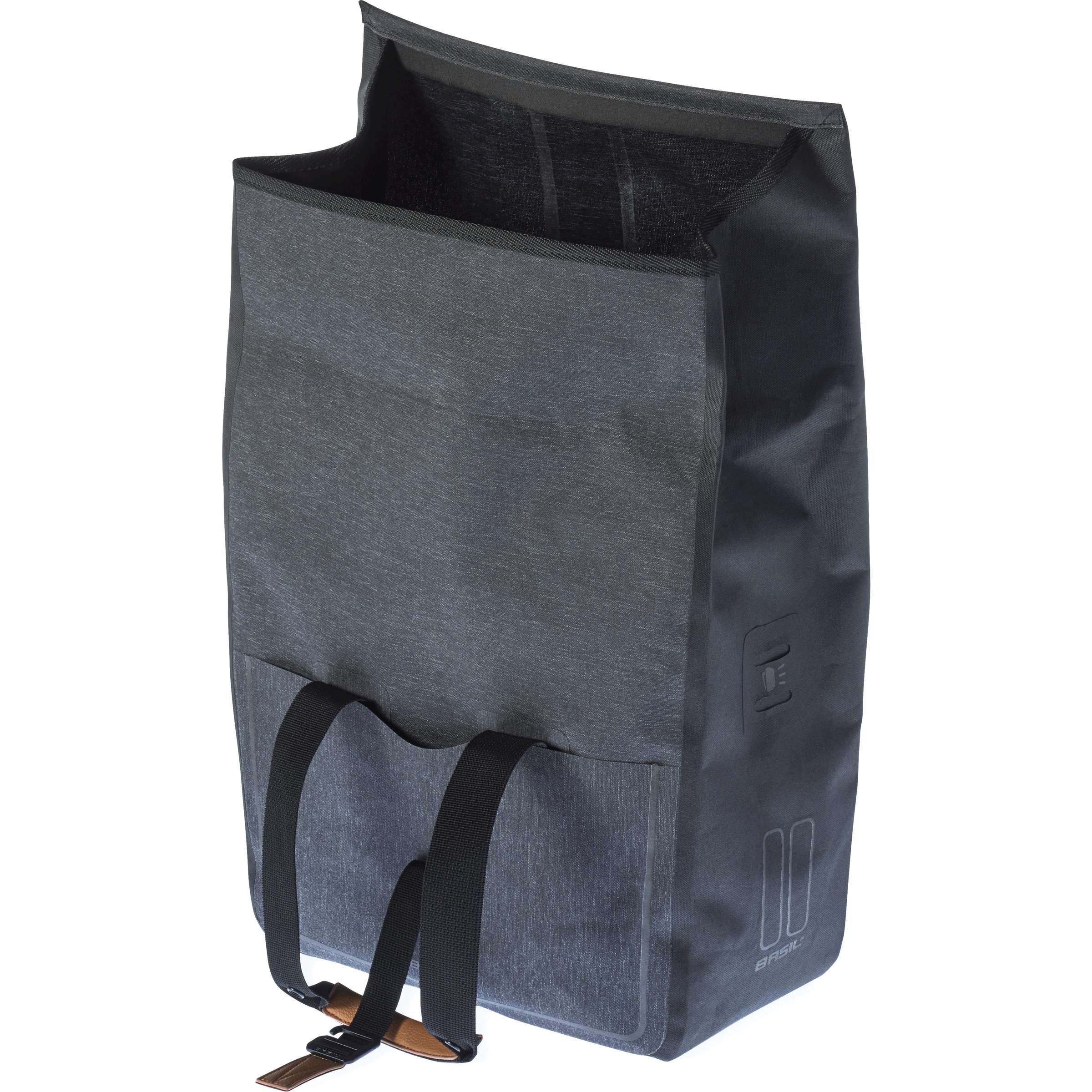 Basil Urban Dry Shopper - waterdichte fietstas, unisex, houtskool melee