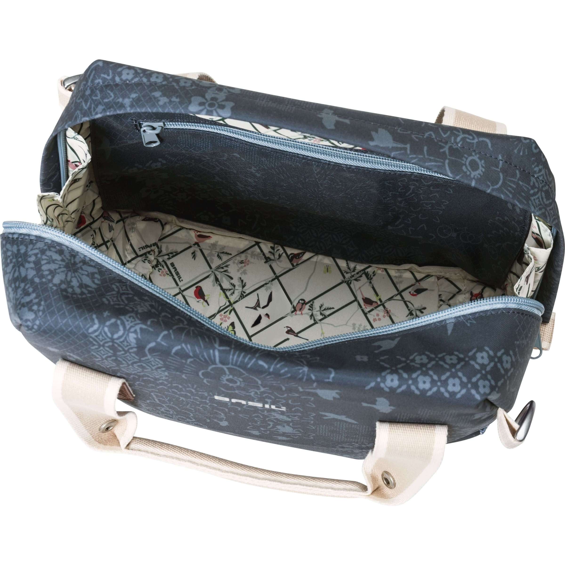 Basil Bohème City Bag - blauw, elegante hand-, schouder- en stuurtas, waterafstotend, 8 liter inhoud