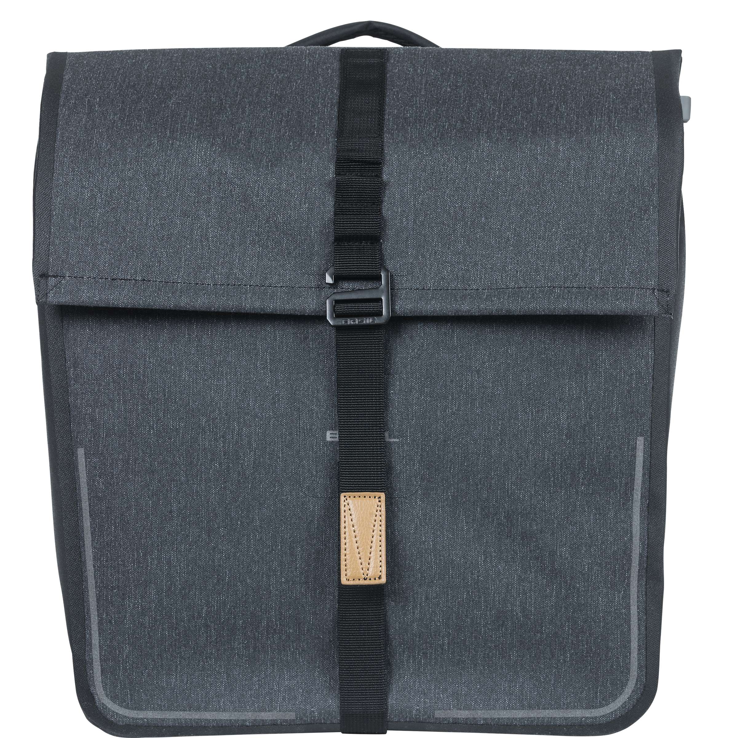 Basil dubbele fietstas urban dry mik 50 liter - charcoal