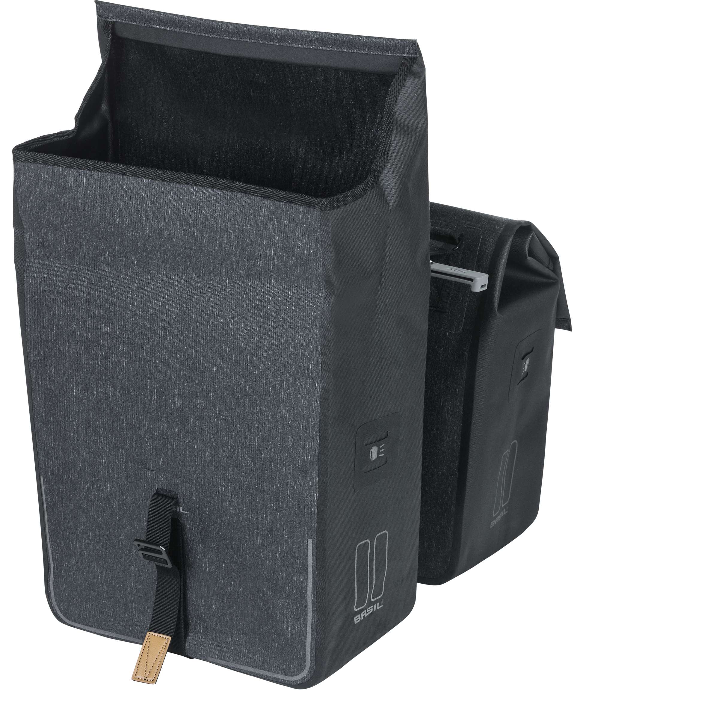 Basil dubbele fietstas urban dry mik 50 liter - charcoal
