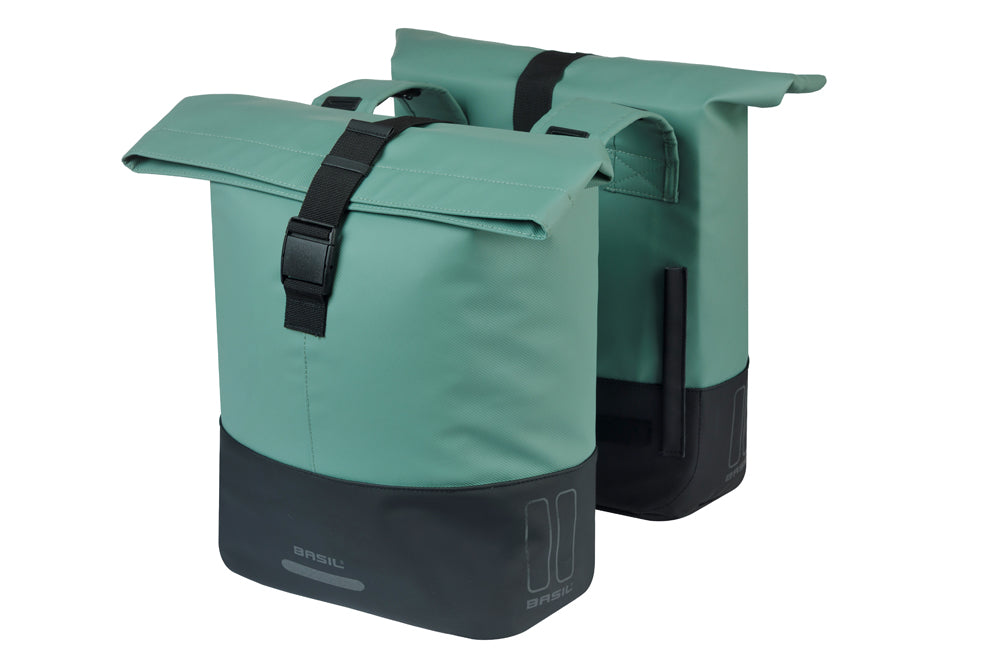 Basil b.v. dubbele fietstas basil cove 28-32l 14 x 29 x 36 cm - groen zwart