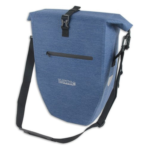 Lynx fietstas enkel tpu 28l blauw waterdichte e-bike hooi