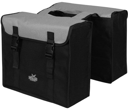 Sac double Greenlands, noir-gris. taille 38x34x13cm. capacité totale 35L