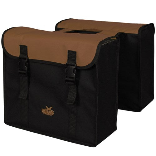 Greenlands Dubbele tas,l zwart-bruin. afmeting 37x33x14(2x)cm 34L.