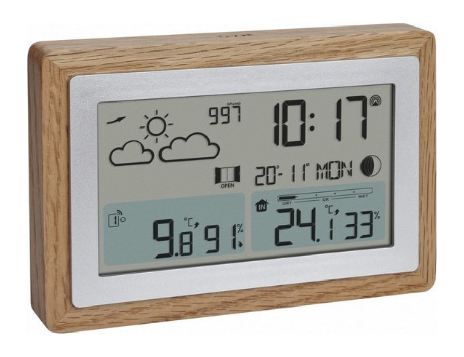 Tfa weerstation - draadloos - eiken omlijsting
