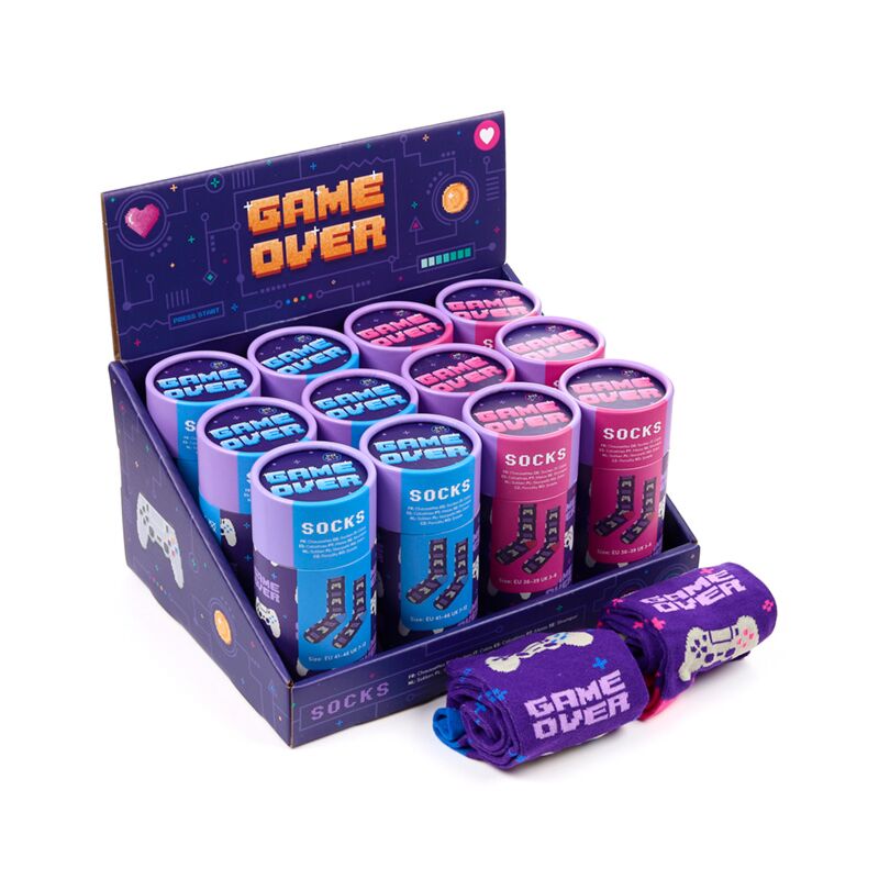 Game over sokken in een tube
