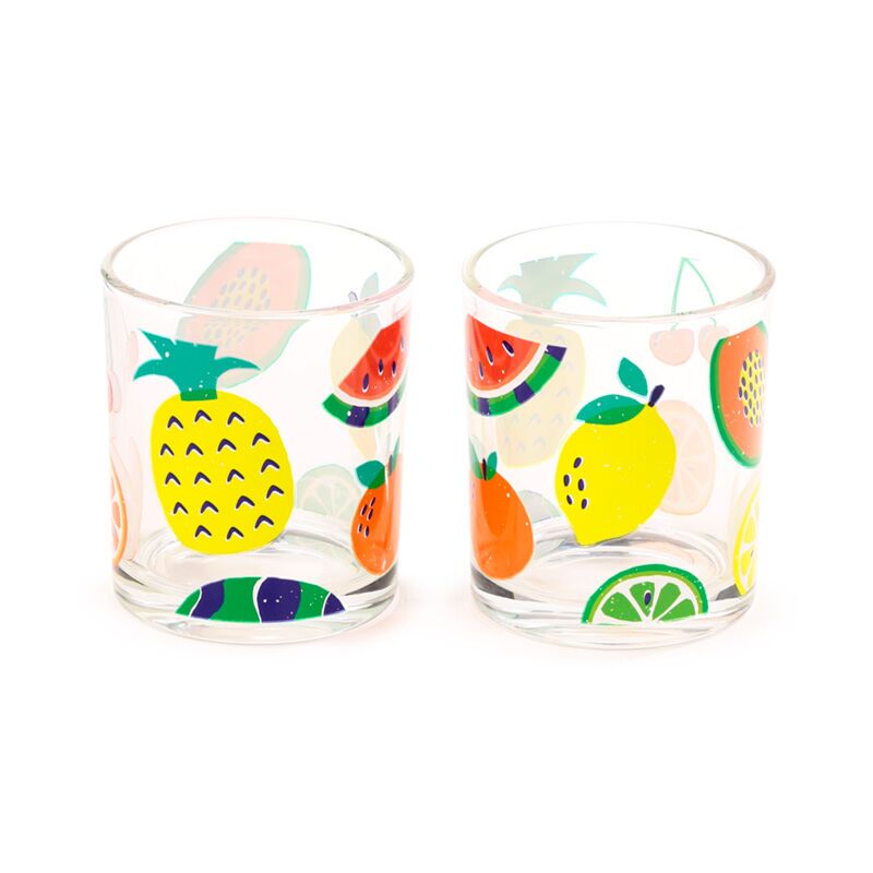 Zomerfruitset 2 glazen drinkglazen 350ml