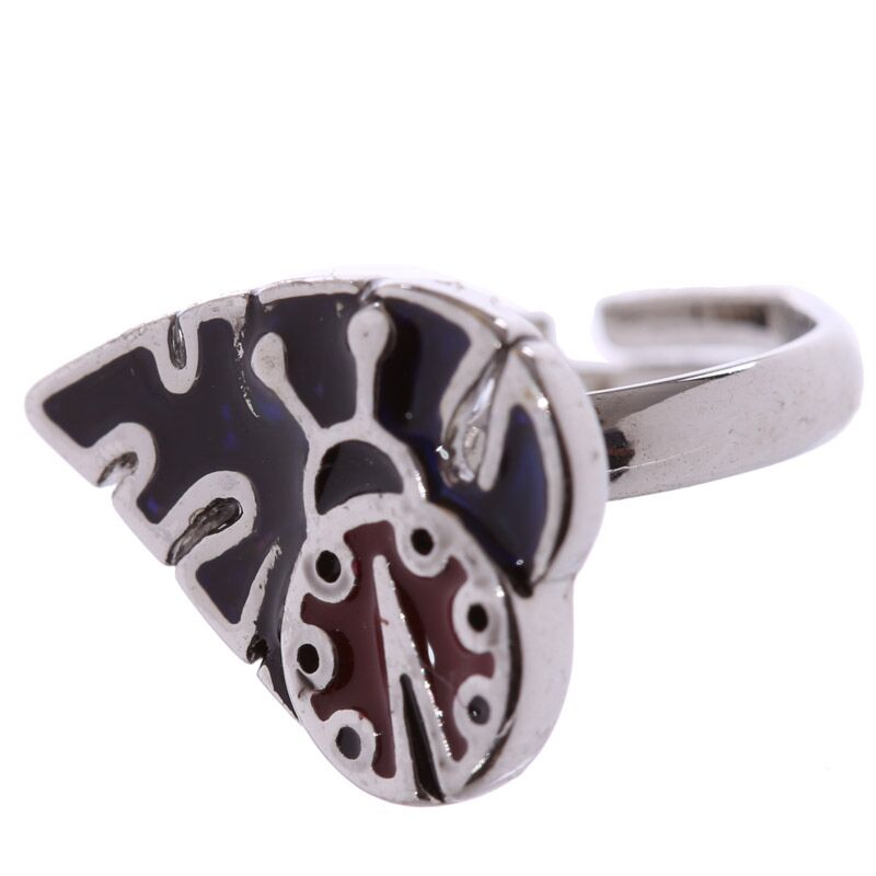 Kinder moodring met dier, kever bloem