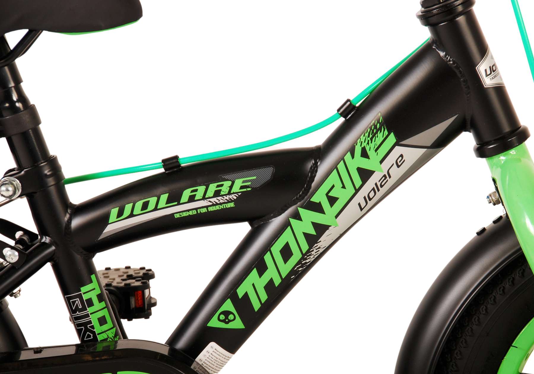 Volare Thombike Kinderfiets - Jongens - 12 inch - Zwart Groen - Twee Handremmen