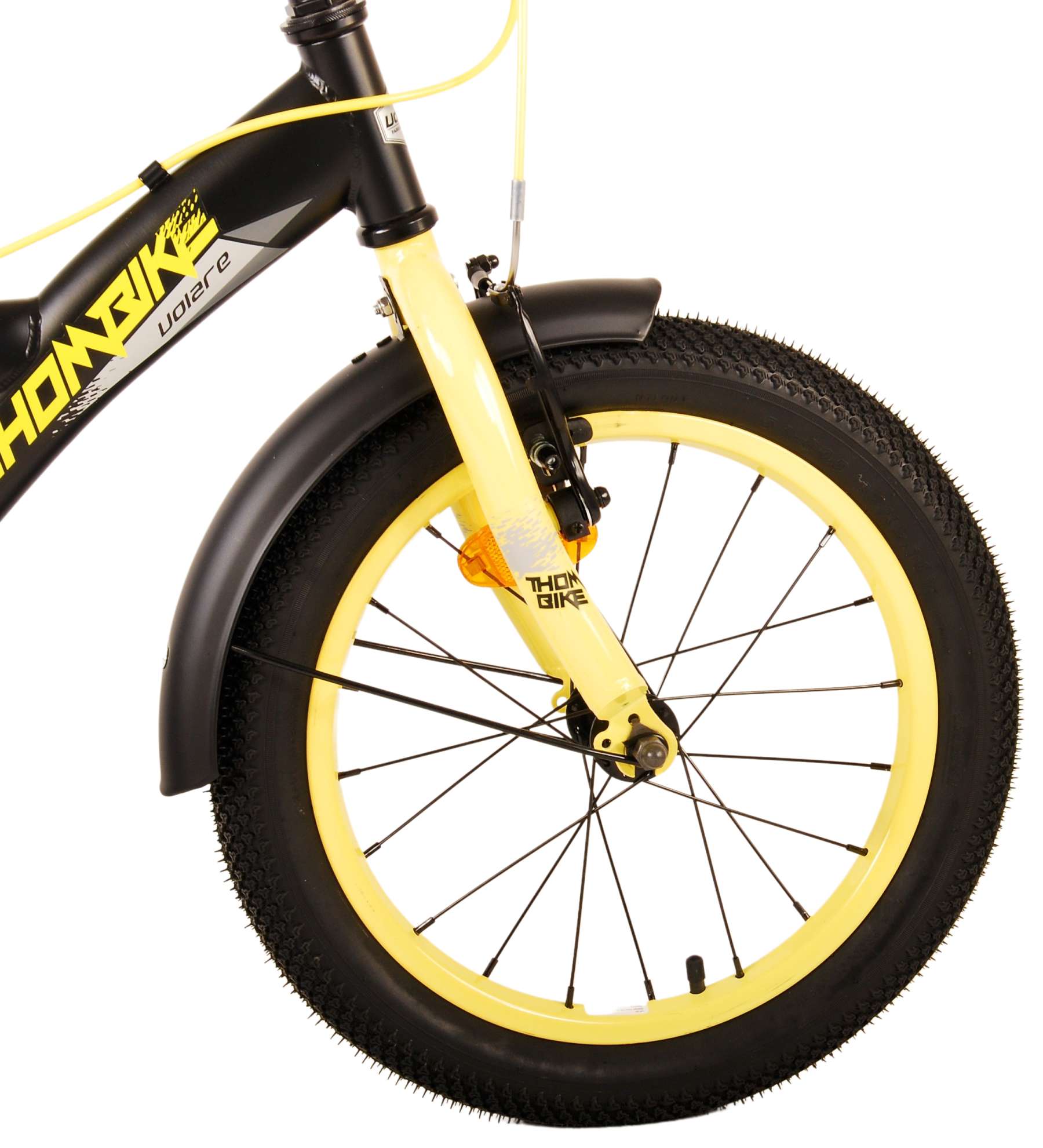 Volare Thombike Kinderfiets - Jongens - 16 inch - Zwart Geel - Twee Handremmen