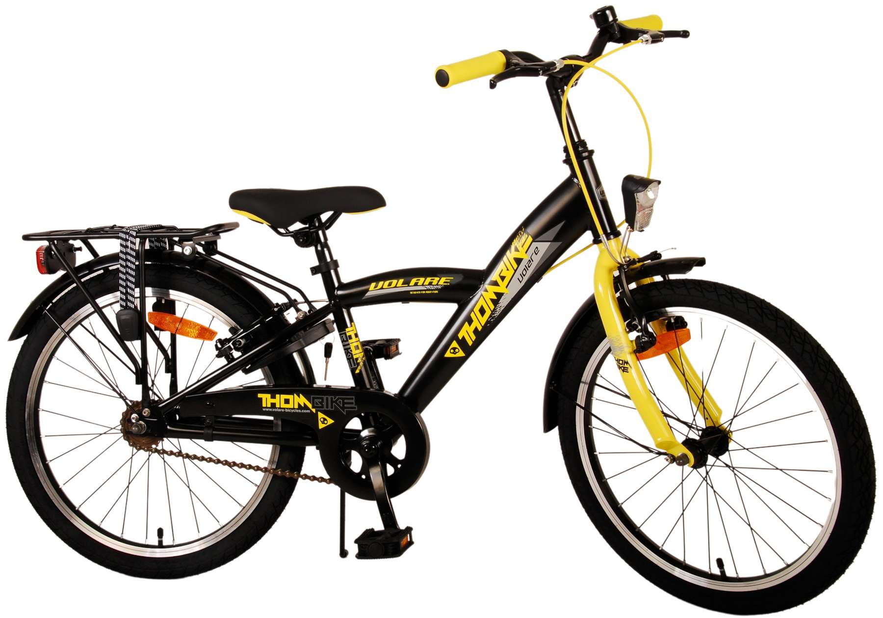 Volare Thombike Kinderfiets - Jongens - 20 inch - Zwart Geel - Twee Handremmen