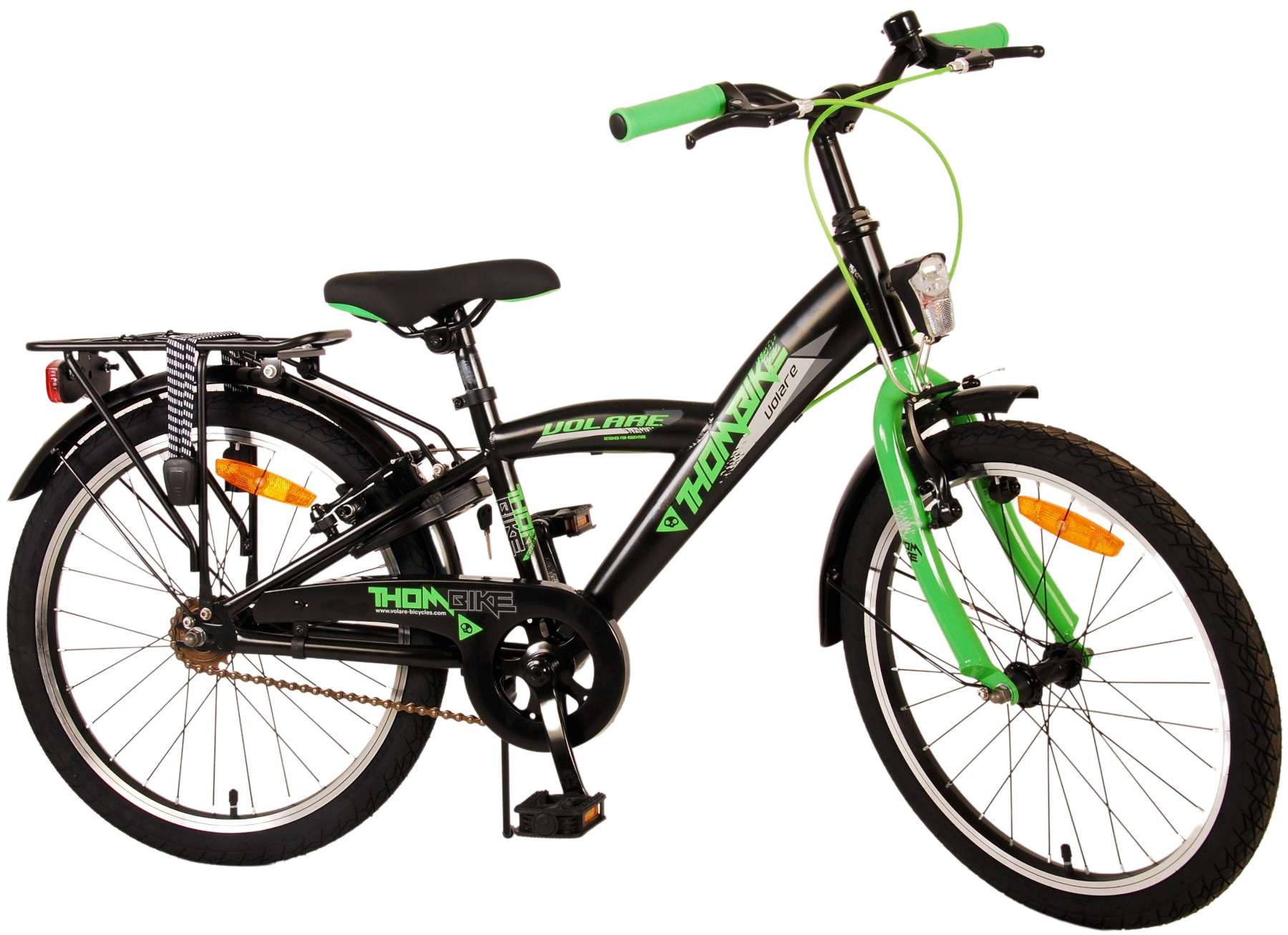 Volare Thombike Kinderfiets - Jongens - 20 inch - Zwart Groen - Twee Handremmen
