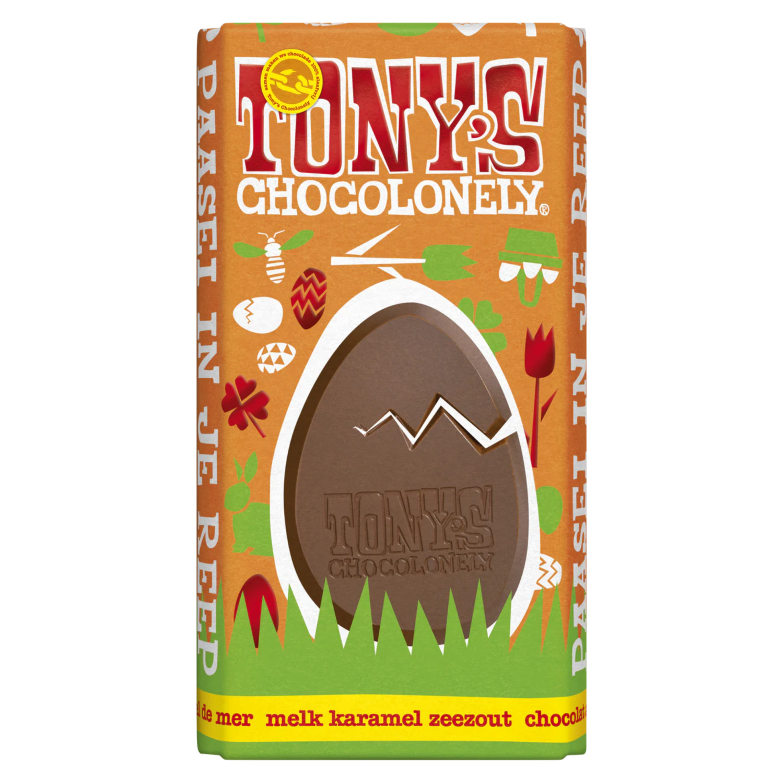 Tony's chocolonely melk karamel zeezout paasreep (15x 180gr)
