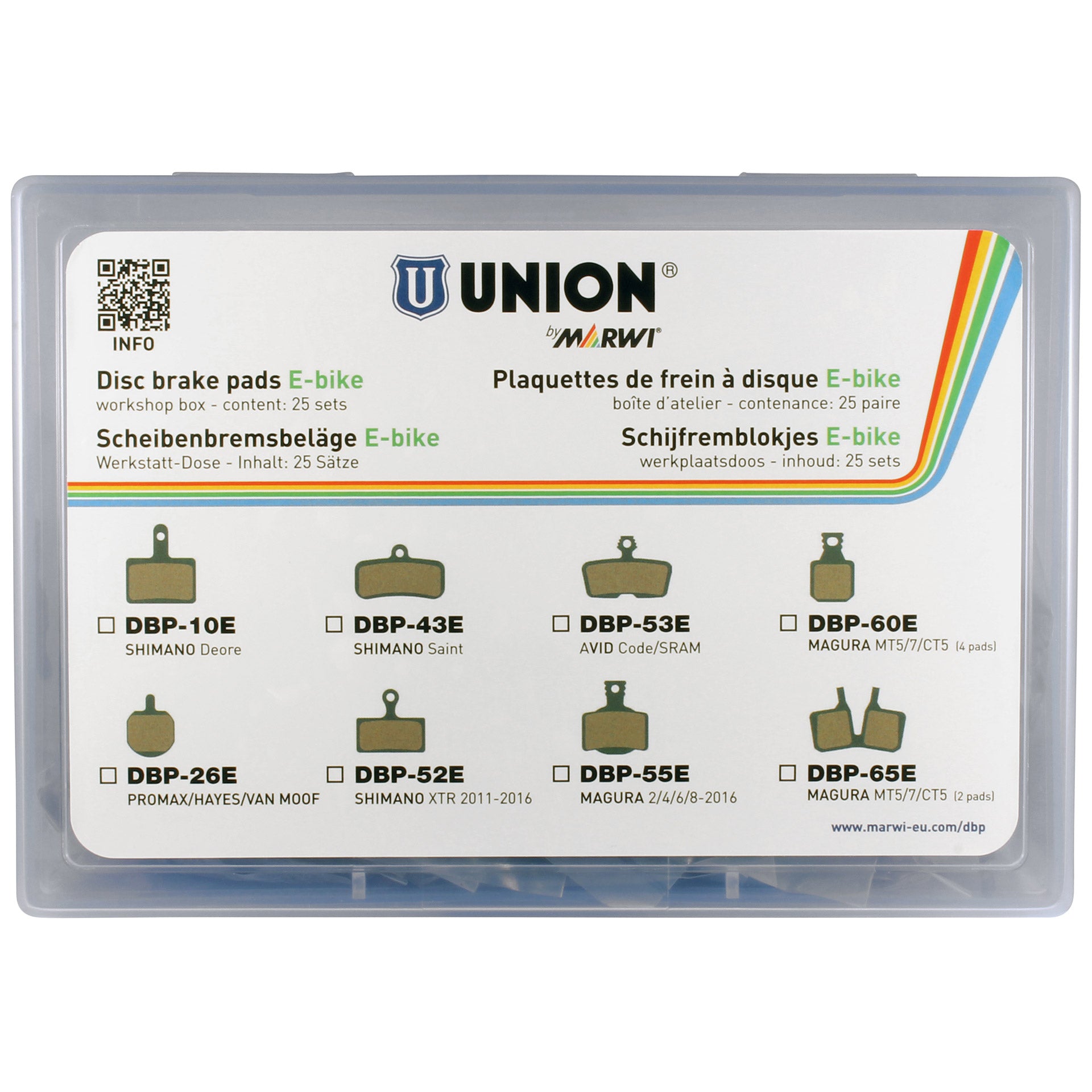 Marwi union schijfremblokset dbp-26e e-bike organisch kevlar (25pr)