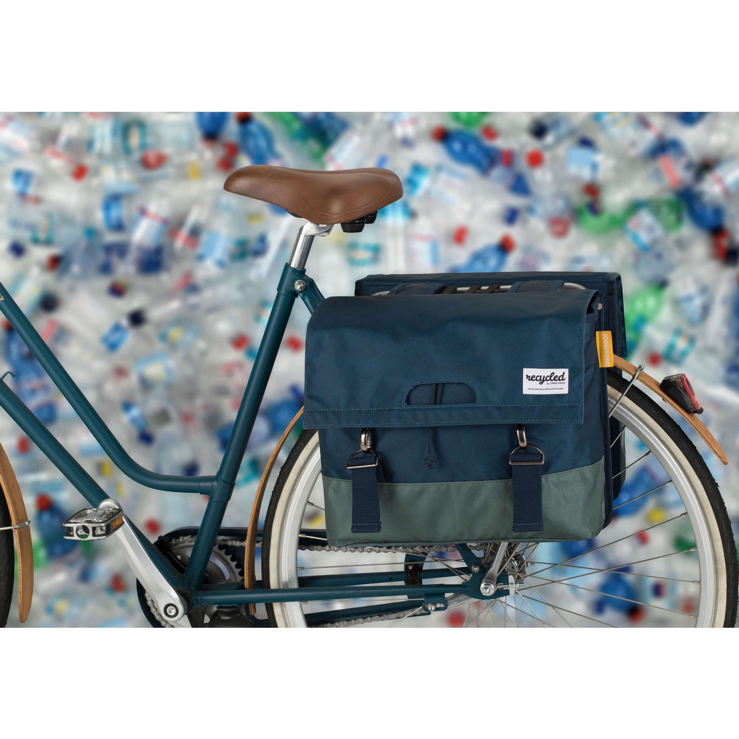 Urban Proof 40L dubbele fietstas - blauw groen