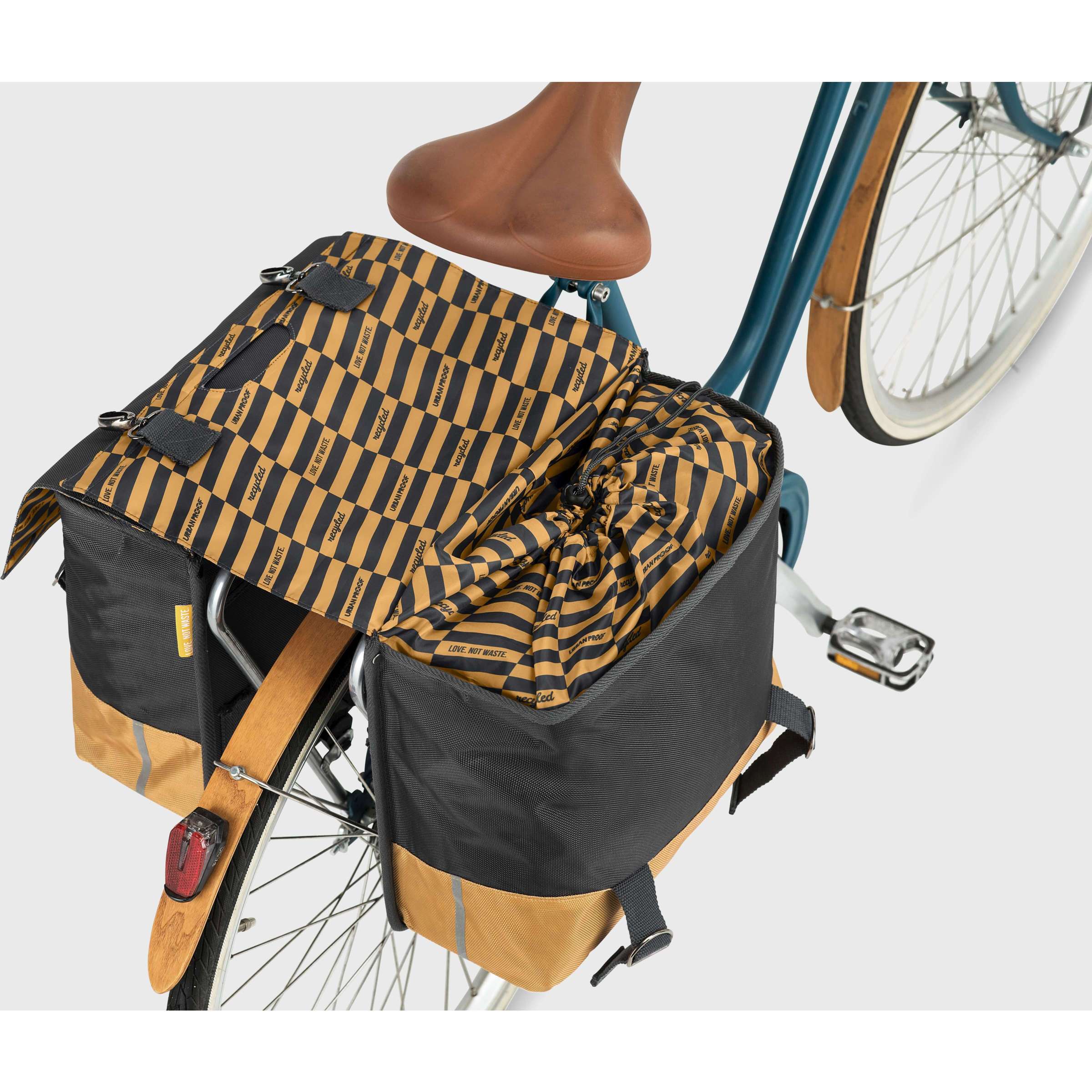 Sacoche vélo double recyclée Urban Proof 40 litres - gris jaune