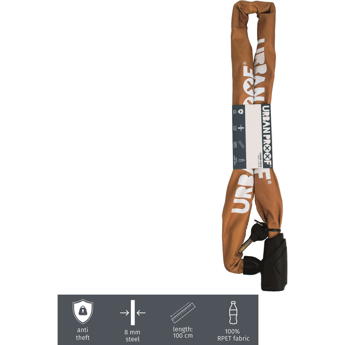 Urbanproof chain lock 8mm*100cm yellow