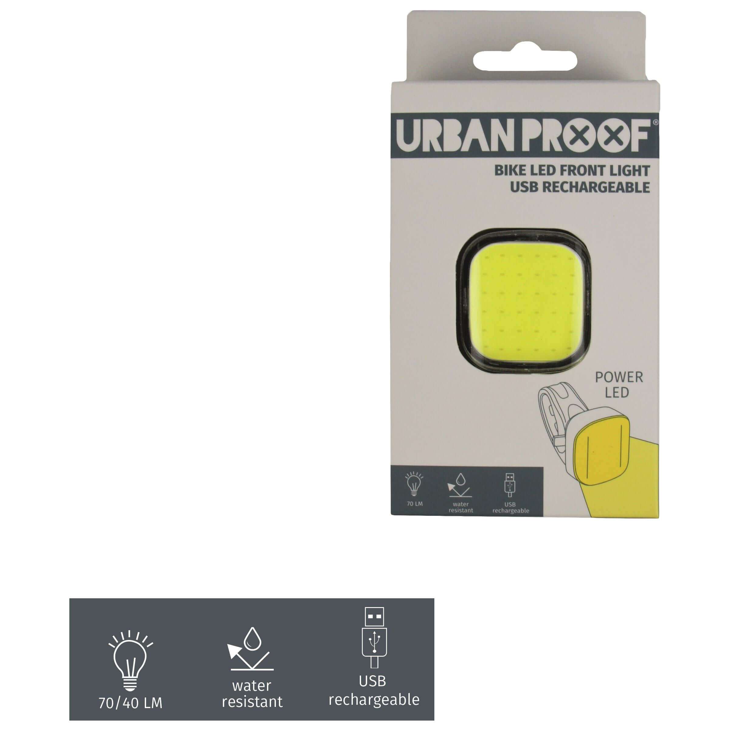 UrbanProof high power headlight yellow USB