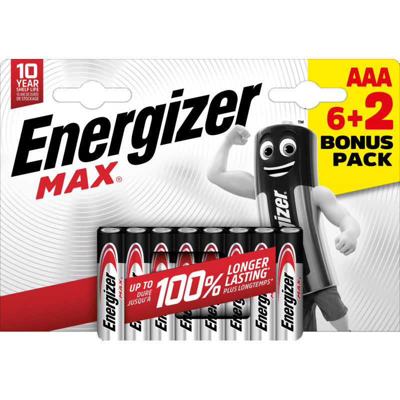 Energizer max lr03 aaa blister 6+2 stuks