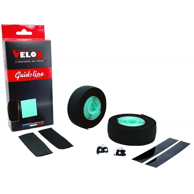 Velox stuurtape maxi kurk bicolor zwart celeste (2st)