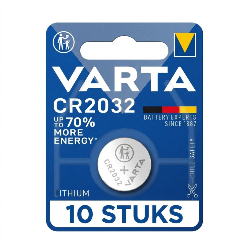 Varta cr2032 lithium knoopcel batterij (10 stuks)