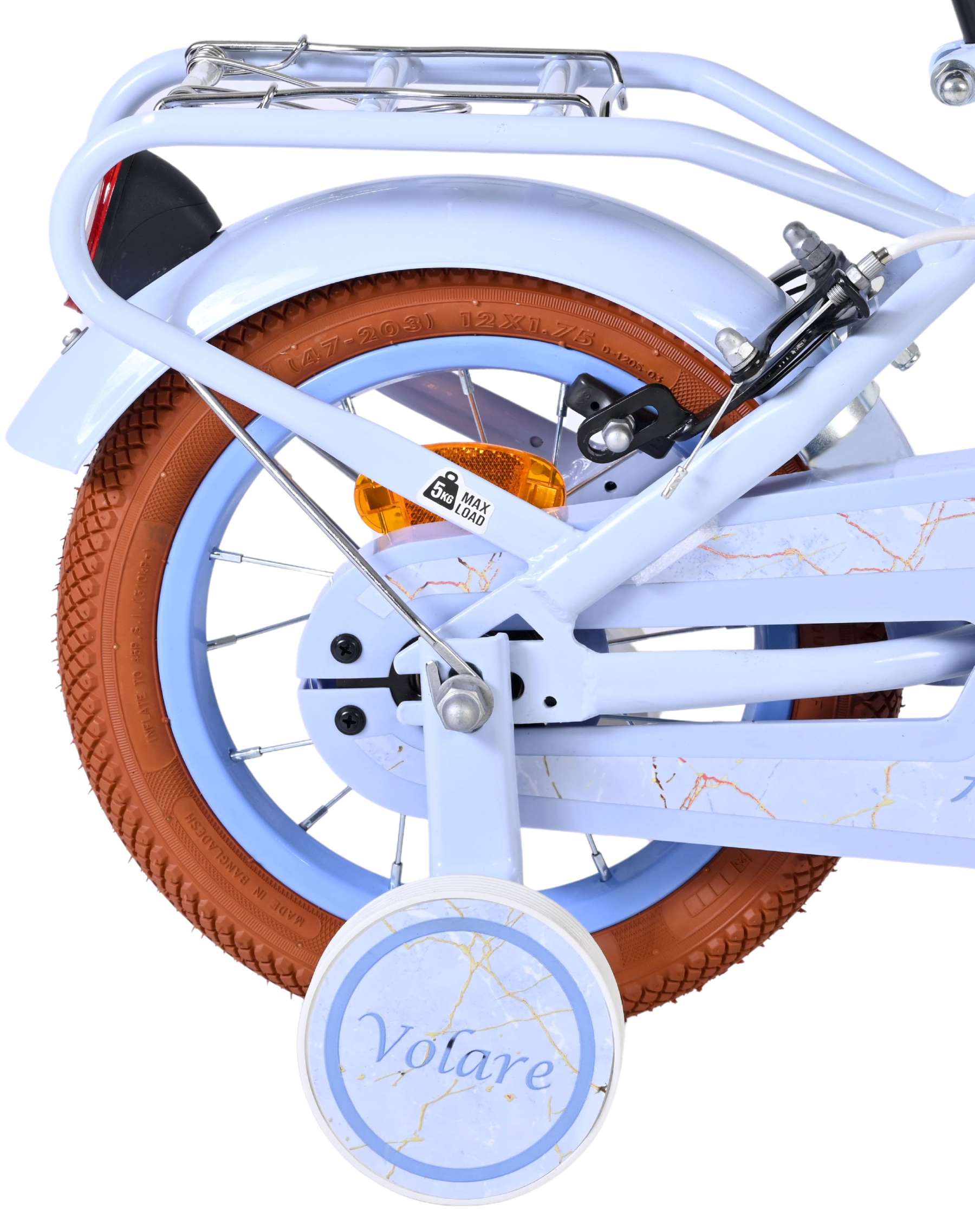 Volare ashley kinderfiets - meisjes - 12 inch - pastel blauw - twee handremmen