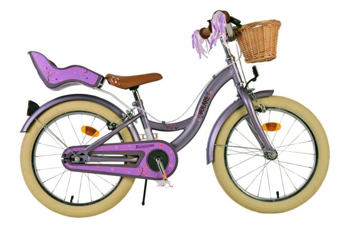 Volare blossom kinderfiets - meisjes - 18 inch - paars - twee handremmen