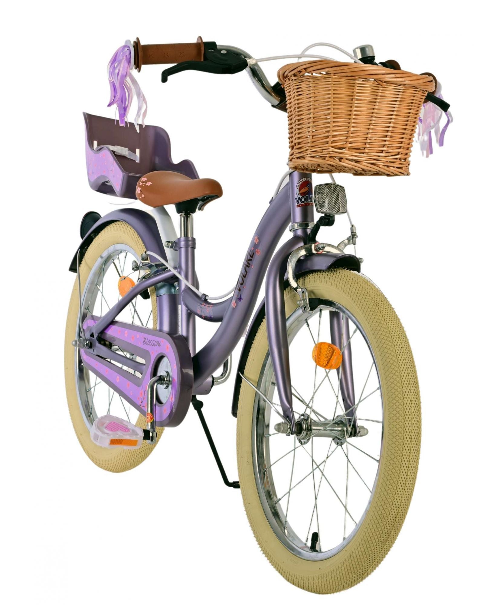 Volare bloesem kinderfiets - meisjes - 18 inch - paars - twee handremmen