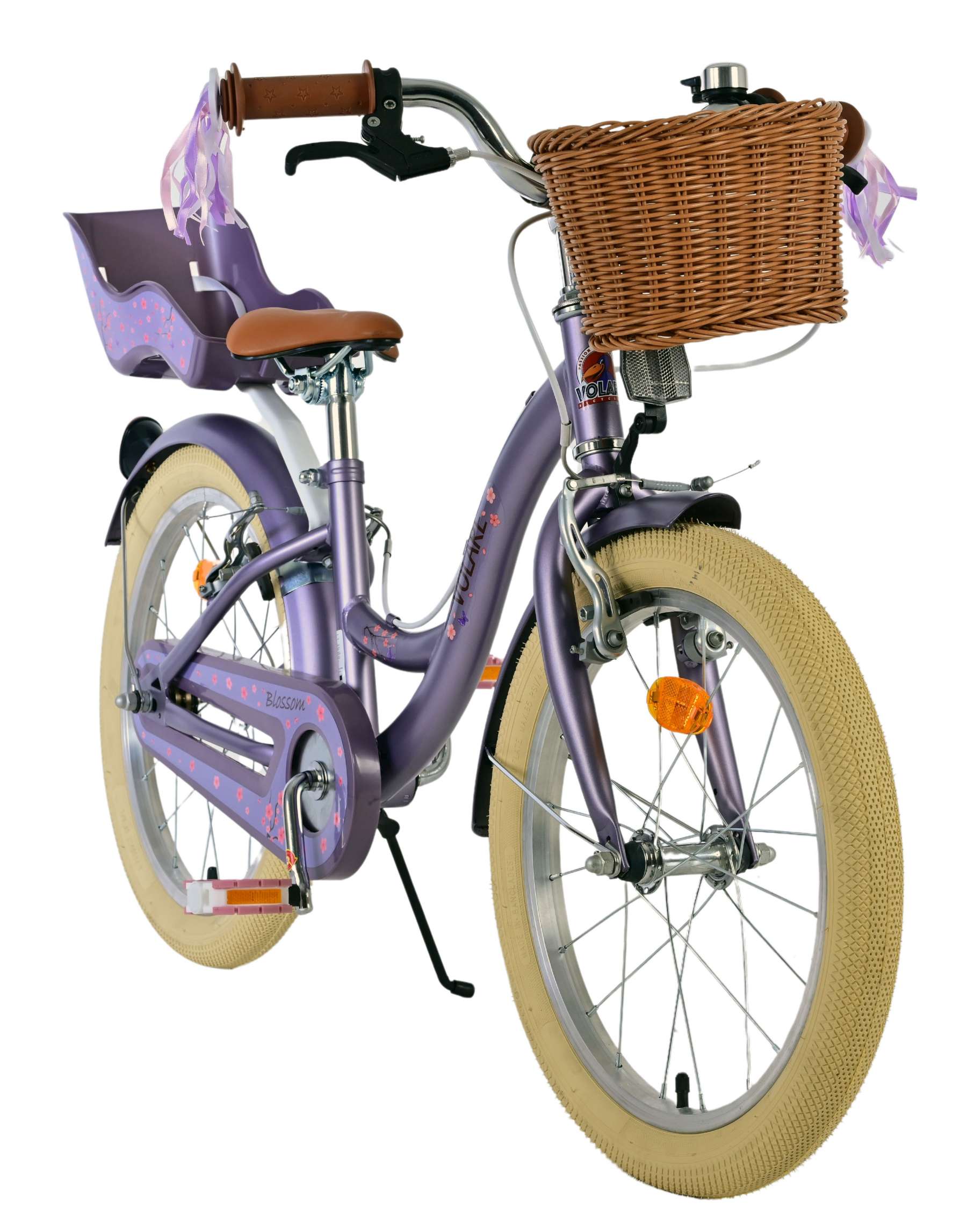 Volare blossom kinderfiets - meisjes - 18 inch - paars - twee handremmen