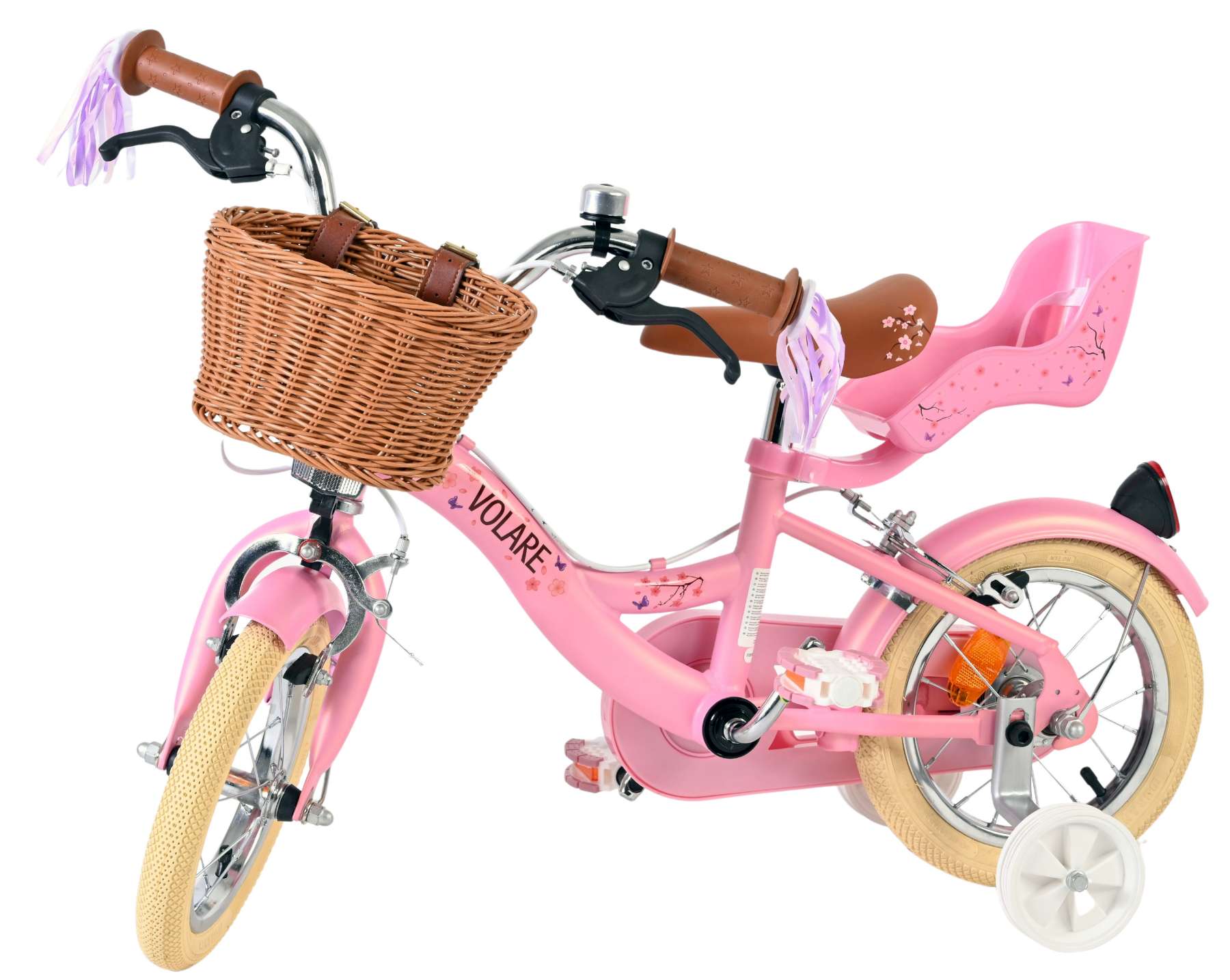 Volare blossom kinderfiets - meisjes - 12 inch - roze - twee handremmen