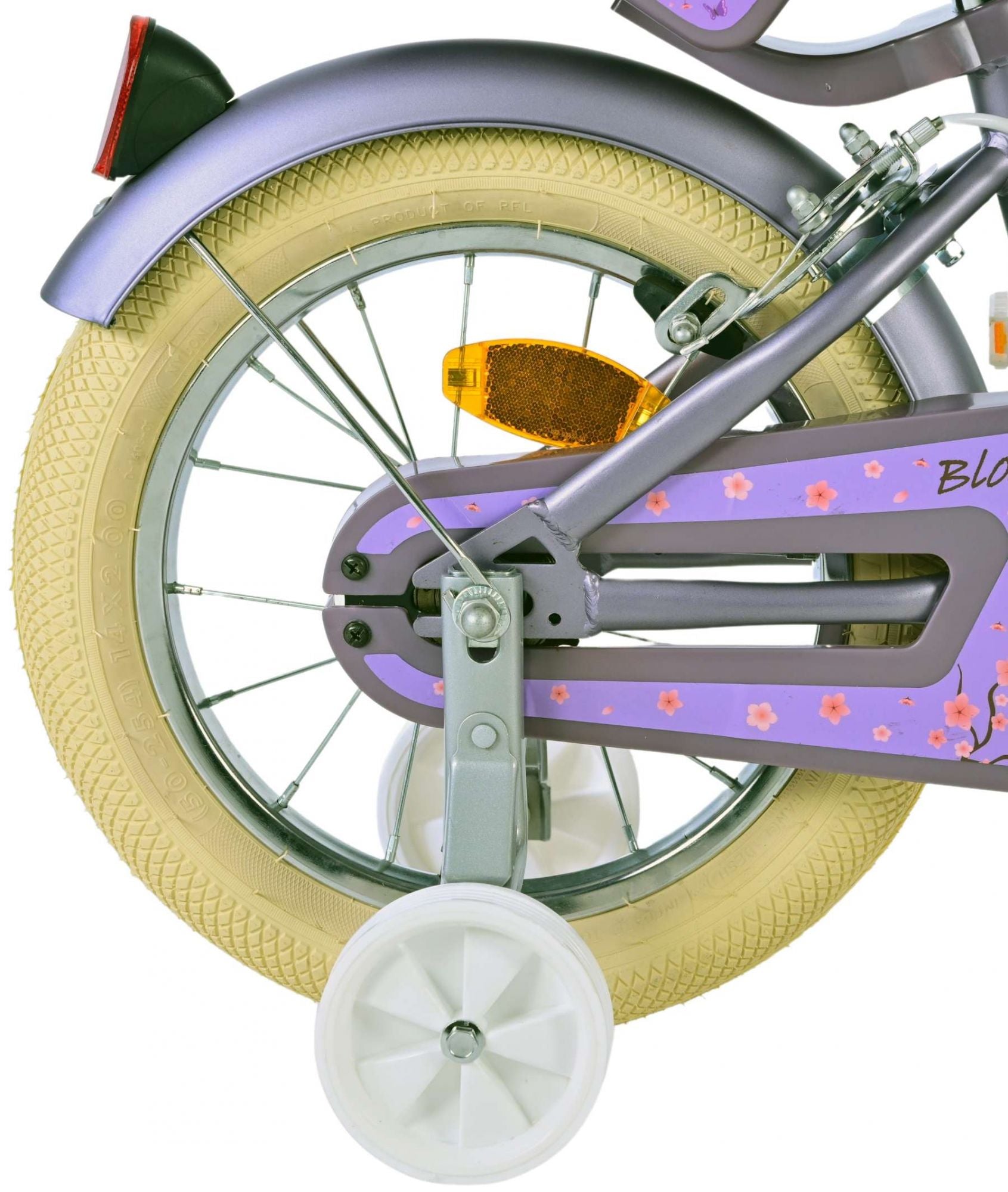 Volare blossom kinderfiets - meisjes - 14 inch - paars - twee handremmen