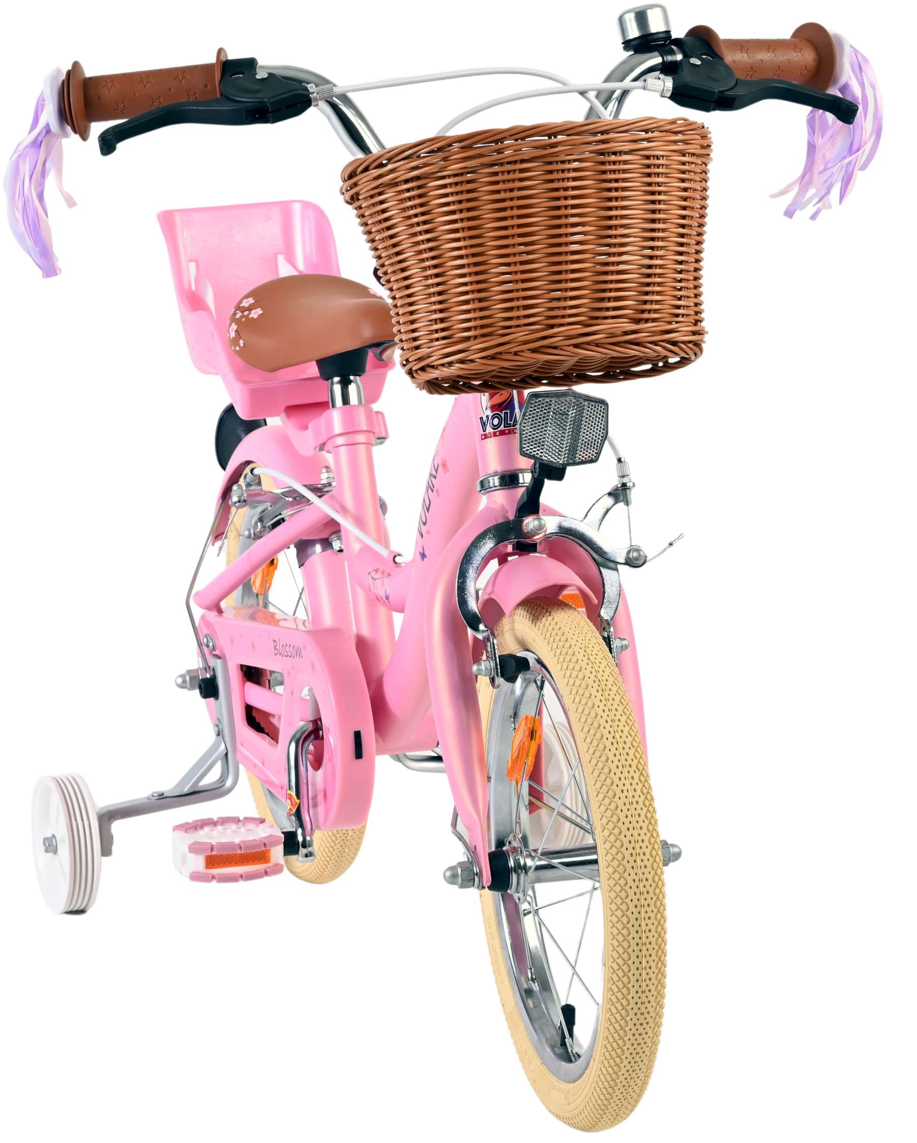 Volare blossom kinderfiets - meisjes - 14 inch - roze - twee handremmen