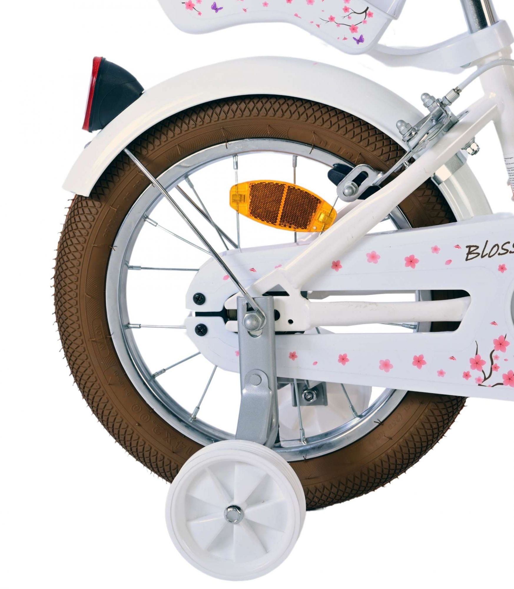 Volare Blossom Kinderfiets - Meisjes - 14 inch - Wit - Twee Handremmen
