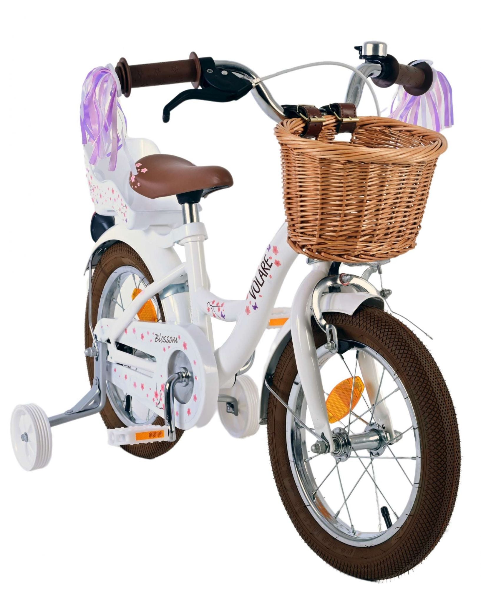 Volare bloesem kinderfiets - meisjes - 14 inch - wit