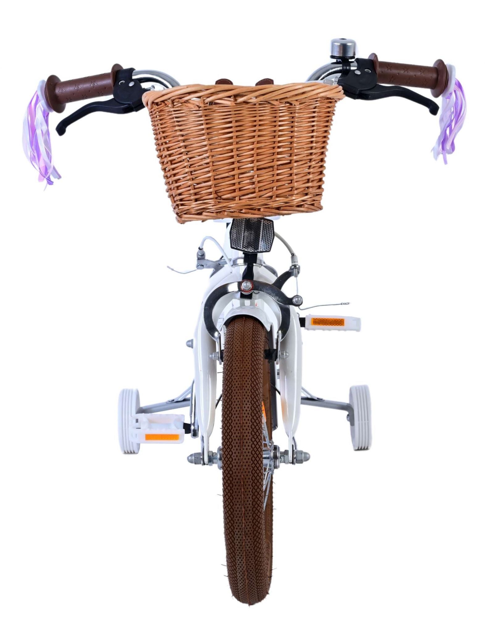 Volare Blossom Kinderfiets - Meisjes - 14 inch - Wit - Twee Handremmen