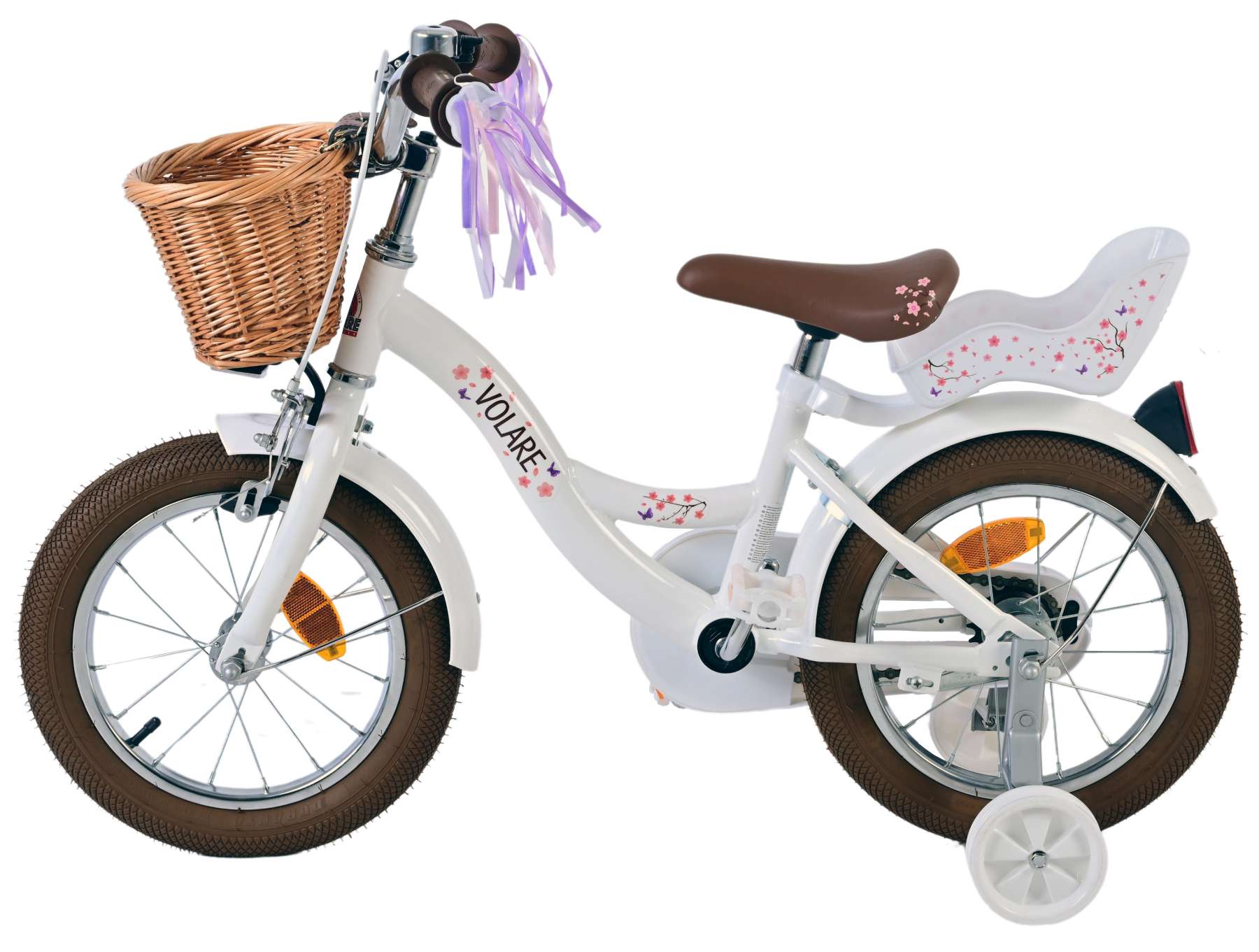 Volare bloesem kinderfiets - meisjes - 14 inch - wit