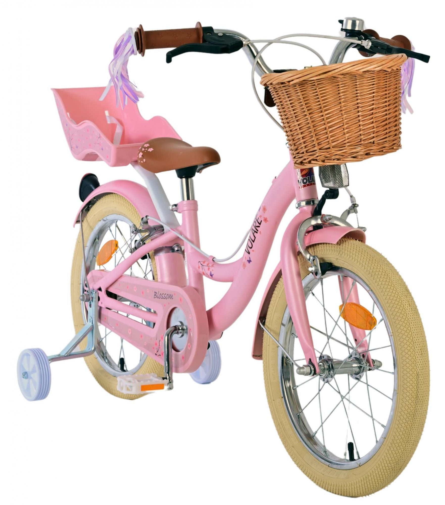 Volare bloesem kinderfiets - meisjes - 16 inch - roze - twee handremmen