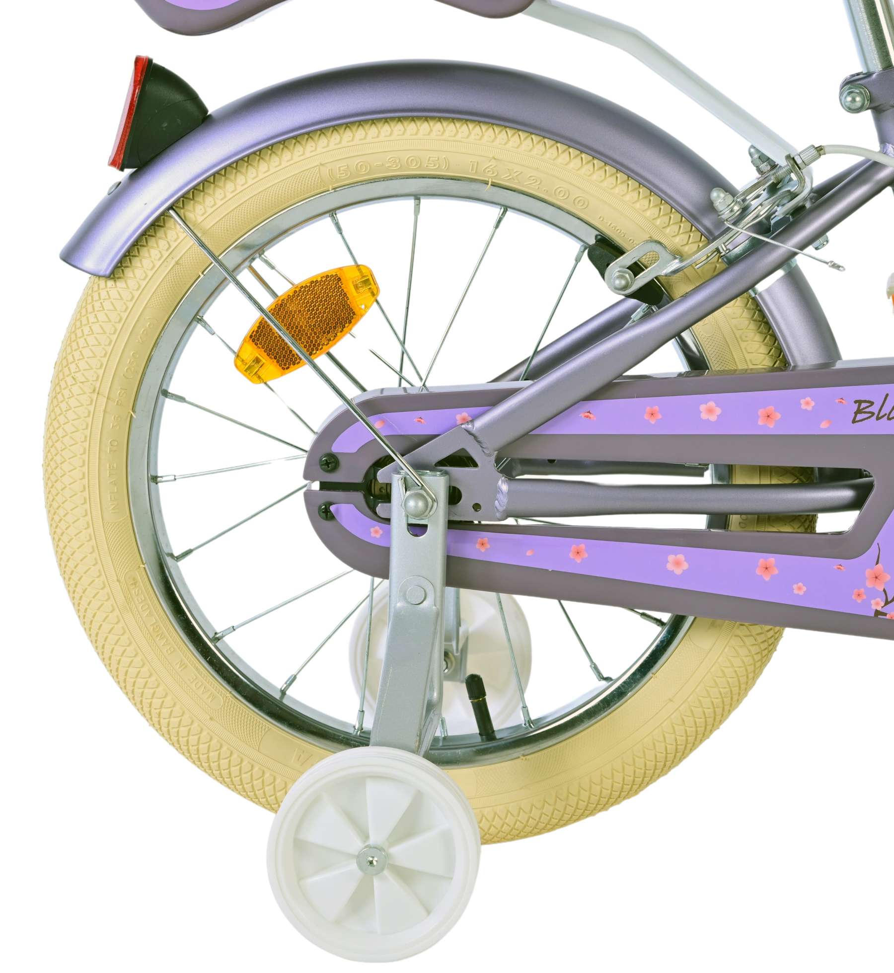 Volare blossom kinderfiets - meisjes - 16 inch - paars - twee handremmen