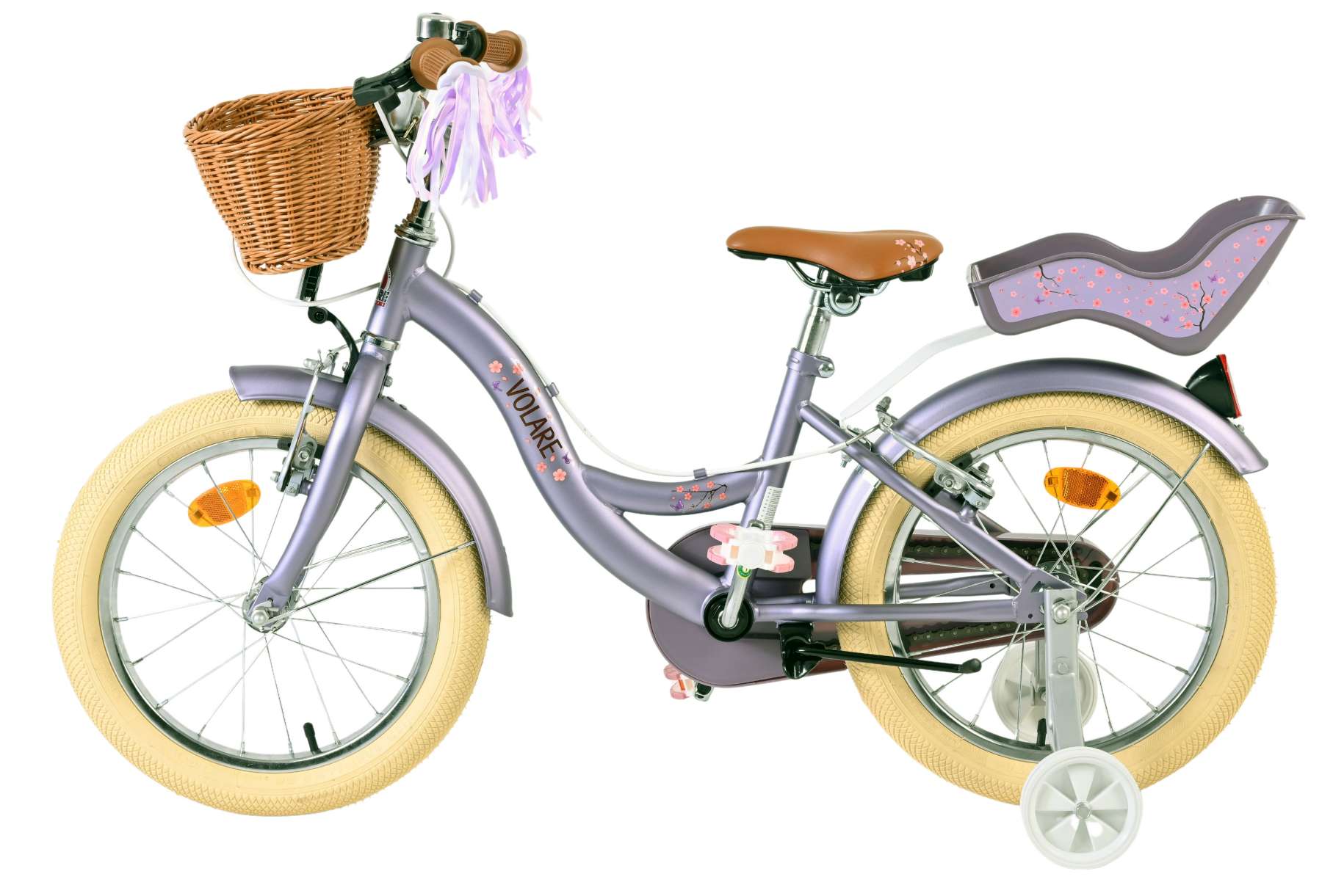 Volare blossom kinderfiets - meisjes - 16 inch - paars - twee handremmen