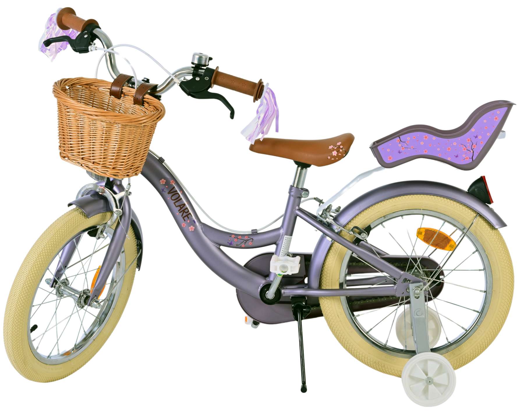 Volare bloesem kinderfiets - meisjes - 16 inch - paars - twee handremmen
