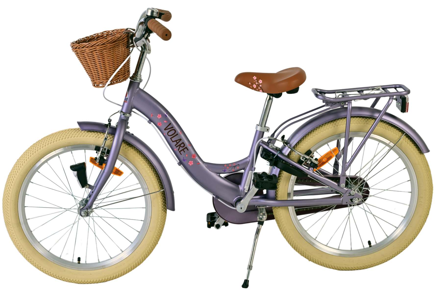 Volare bloesem kinderfiets - meisjes - 20 inch - paars - twee handremmen