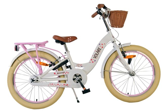 Volare bloesem kinderfiets - meisjes - 20 inch - wit - twee handremmen