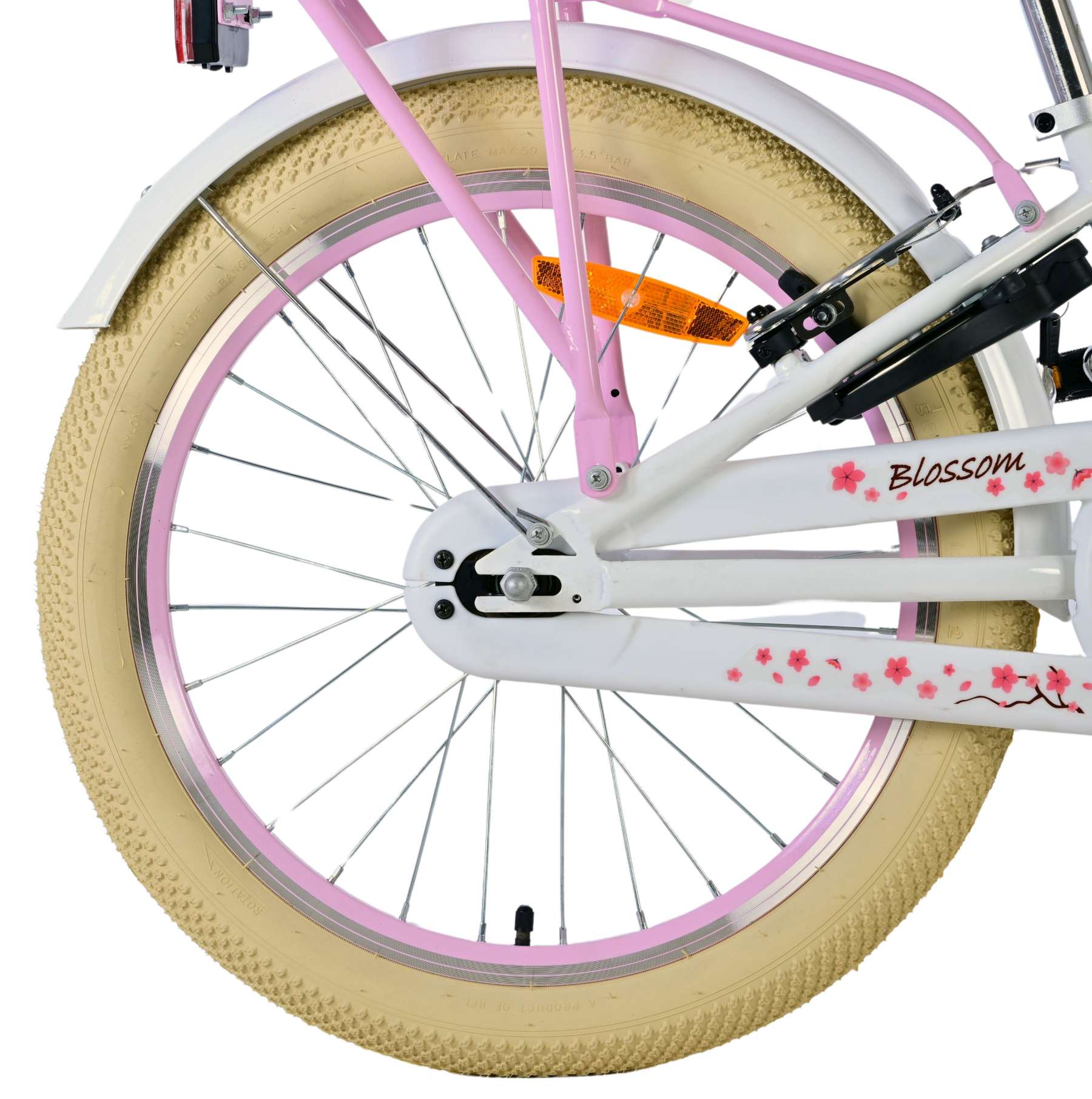 Volare bloesem kinderfiets - meisjes - 20 inch - wit - twee handremmen