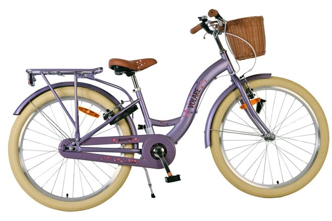 Volare bloesem kinderfiets - meisjes - 24 inch - paars - twee handremmen